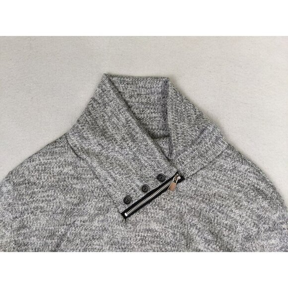 WOMEN'S GRAY LIGHT WEIGHT PULLOVER SWEATER ZIPPER BUTTON DETAIL - SIZE L - Picture 4 of 8